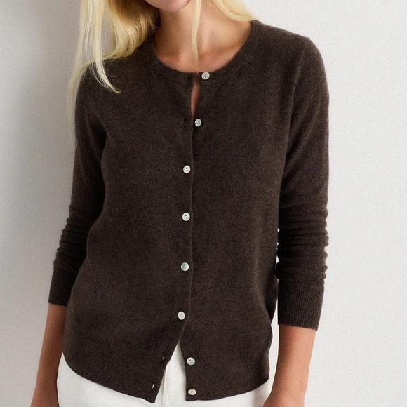 Quince 100% Mongolian Cashmere Cardigan – Truffle Brown (Size M) - Picture 9 of 15